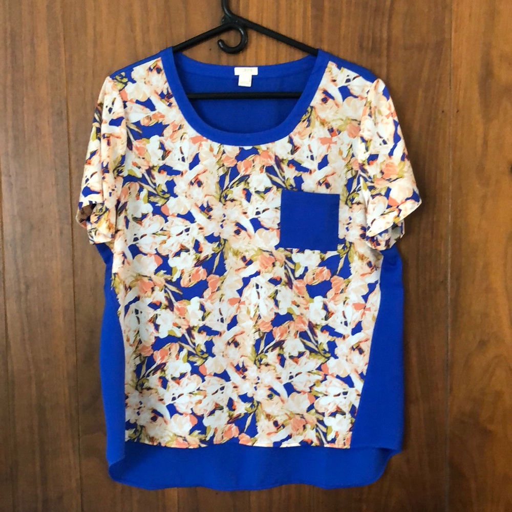 J Crew flowered shirt